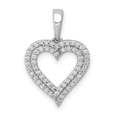 14k White Gold 1/4 carat Lab Grown Diamond VS/SI+ G+ Complete Double Row Heart Pendant
