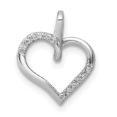 14k White Gold 1/20 carat Diamond Heart Pendant