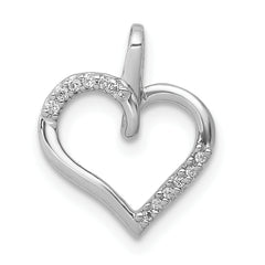 14k White Gold 1/20 carat Diamond Heart Pendant