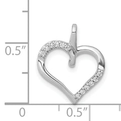 14k White Gold 1/15 carat Diamond Heart Pendant