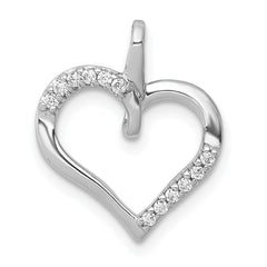 14k White Gold 1/15 carat Diamond Heart Pendant