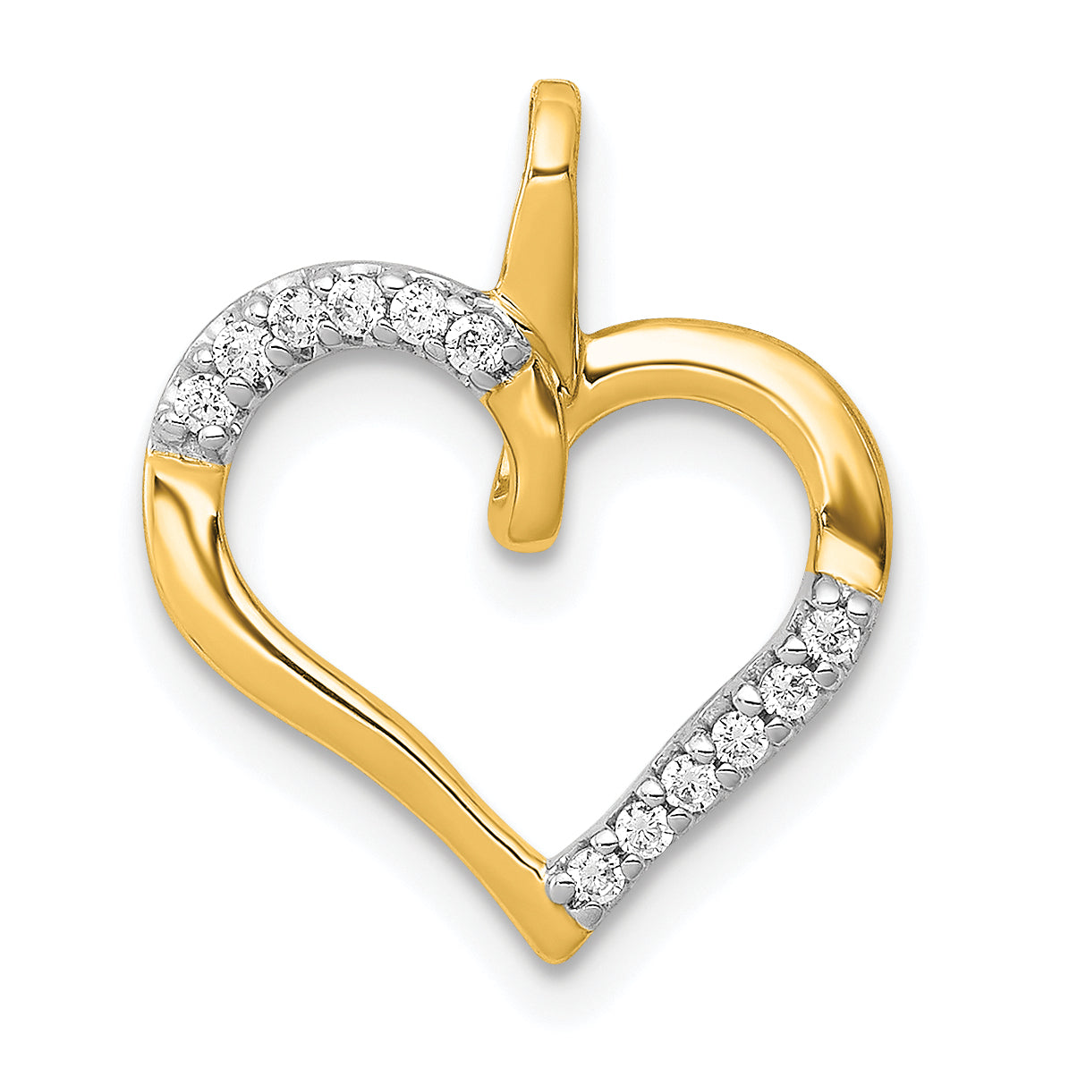 14k 1/15 carat Diamond Heart Pendant