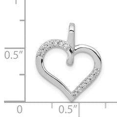 14k White Gold 1/10 carat Diamond Heart Pendant