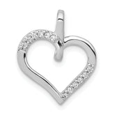 14k White Gold 1/10 carat Diamond Heart Pendant