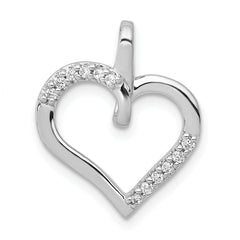 14k White Gold 1/10 carat Diamond Heart Pendant