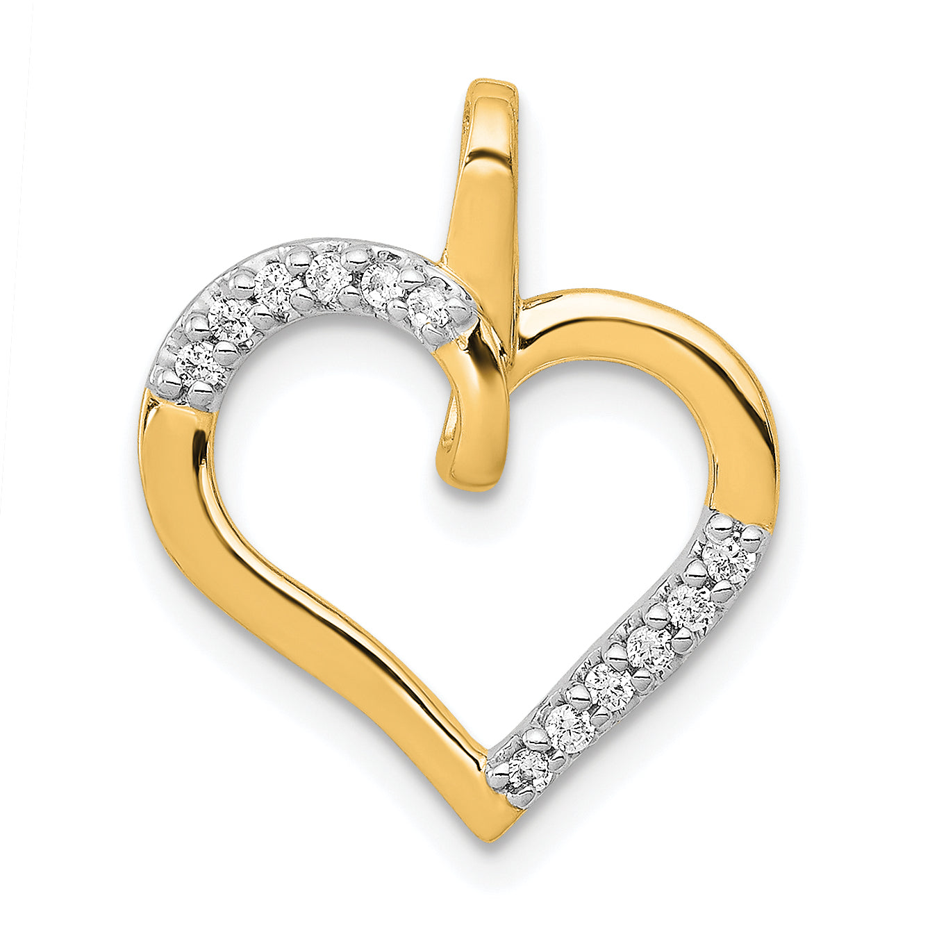 14k 1/10 carat Diamond Heart Pendant