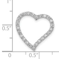 14k White Gold 1/5 carat Diamond Curved Heart Chain Slide