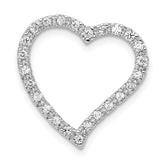 14k White Gold 1/5 carat Lab Grown Diamond VS/SI+ G+ Complete Heart Chain Slide Pendant