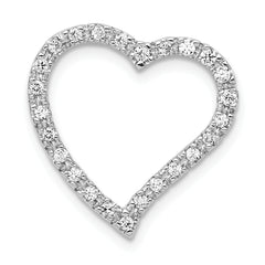 14k White Gold 1/5 carat Lab Grown Diamond VS/SI+ G+ Complete Heart Chain Slide Pendant