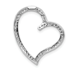 14k White Gold 1/4 carat Diamond Heart Chain Slide