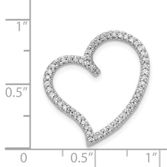 14k White Gold 1/4 carat Diamond Heart Chain Slide