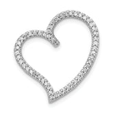 14k White Gold 1/4 carat Diamond Heart Chain Slide