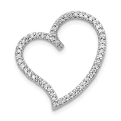 14k White Gold 1/4 carat Diamond Heart Chain Slide