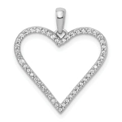 14k White Gold 1/6 carat Diamond Heart Pendant