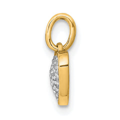 14k 1/10 carat Pave Diamond Heart Pendant