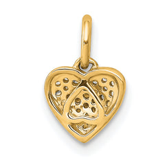 14k 1/10 carat Pave Diamond Heart Pendant
