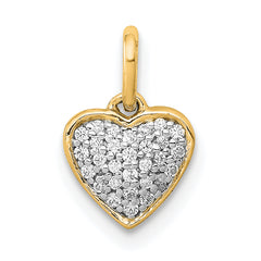 14k 1/10 carat Pave Diamond Heart Pendant
