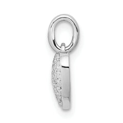 14k White Gold 1/5 carat Pave Diamond Heart Pendant