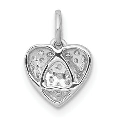 14k White Gold 1/5 carat Pave Diamond Heart Pendant
