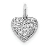 14k White Gold 1/5 carat Pave Diamond Heart Pendant
