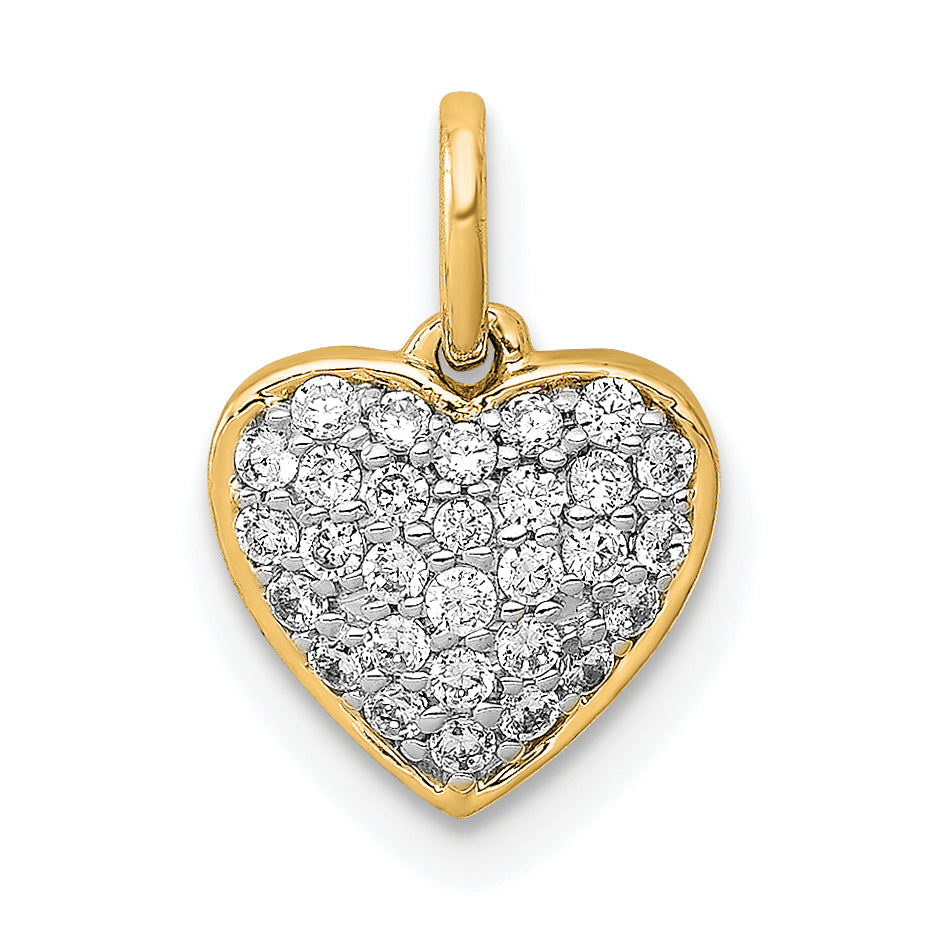 14k 1/5 carat Pave Diamond Heart Pendant