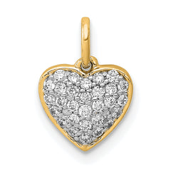 14k 1/5 carat Pave Diamond Heart Pendant