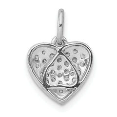 14k White Gold 1/4 carat Pave Diamond Heart Pendant