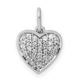 14k White Gold 1/4 carat Pave Diamond Heart Pendant