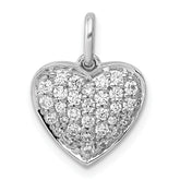 14k White Gold 1/2 carat Pave Diamond Heart Pendant