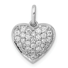 14k White Gold 1/2 carat Lab Grown Diamond VS/SI+ G+ Complete Cluster Heart Pendant