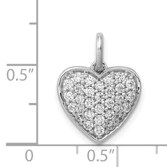 14k White Gold 5/8 carat Pave Diamond Heart Pendant