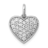 14k White Gold 5/8 carat Pave Diamond Heart Pendant