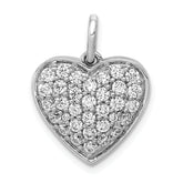 14k White Gold 1 carat Lab Grown Diamond VS/SI+ G+ Complete Cluster Heart Pendant