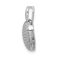 14k White Gold 1/4 carat Pave Diamond Heart Pendant