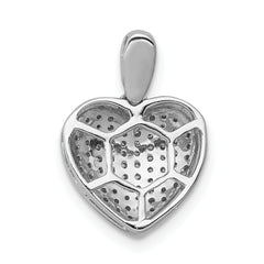 14k White Gold 1/4 carat Pave Diamond Heart Pendant