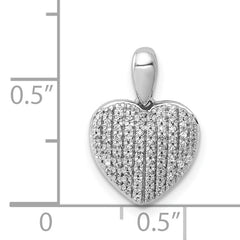 14k White Gold 1/4 carat Pave Diamond Heart Pendant