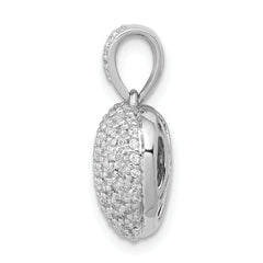 14k White Gold 3/8 carat Pave Diamond Heart Pendant