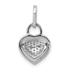 14k White Gold 1/5 carat Pave Diamond Fancy Heart Pendant