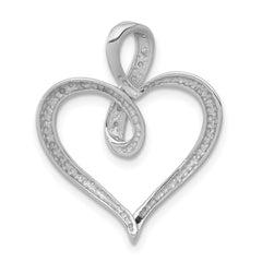 14k White Gold 1/20 carat Diamond Heart Infinity Pendant Fits up to 2mm Regular/4mm Fancy or Reversible Omega