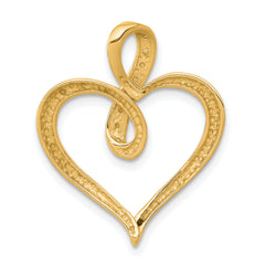14k 1/20 carat Diamond Heart and Infinity Pendant Fits up to 2mm Regular/4mm Fancy or Reversible Omega