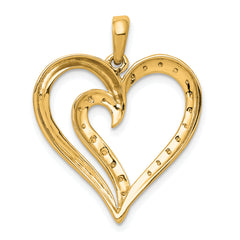 14k 1/10 carat Diamond Fancy Heart Pendant