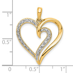 14k 1/10 carat Diamond Fancy Heart Pendant