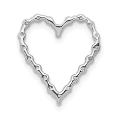 14k White Gold 1/5 carat Diamond Heart Chain Slide