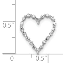 14k White Gold 1/5 carat Diamond Heart Chain Slide