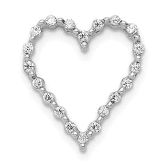 14k White Gold 1/5 carat Diamond Heart Chain Slide
