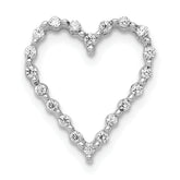14k White Gold 1/5 carat Lab Grown Diamond VS/SI+ G+ Complete Heart Chain Slide Pendant