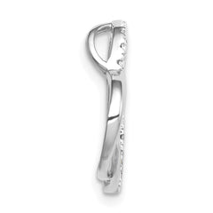 14k White Gold .01ct. Diamond Double Heart Chain Slide