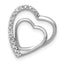 14k White Gold .01ct. Diamond Double Heart Chain Slide