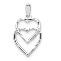 14k White Gold 1/10 carat Diamond Entwined Hearts Pendant
