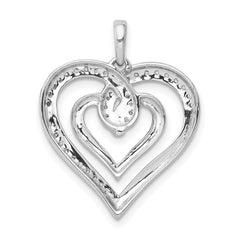 14k White Gold 1/6 carat Diamond Entwined Heart Pendant